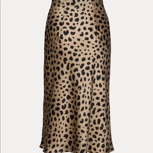 RÉALISATION Naomi Silk Slip Skirt - Wild Things Leopard size S